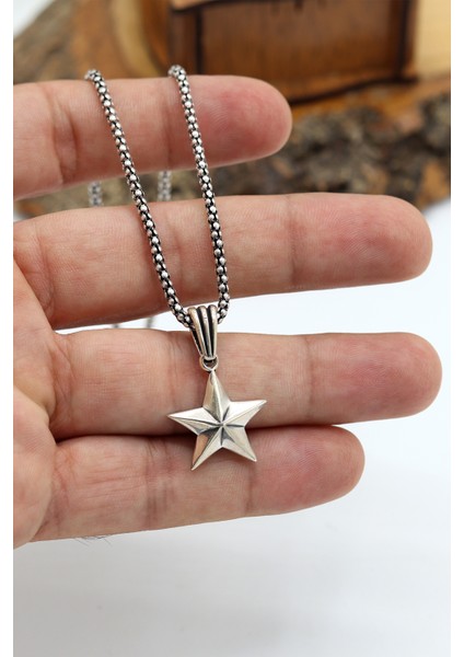 Yıldız Model 925 Ayar Gümüş Erkek Zincir Kolye 201024453 modelleri