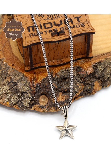 Yıldız Model 925 Ayar Gümüş Erkek Zincir Kolye 201024453 fırsatları