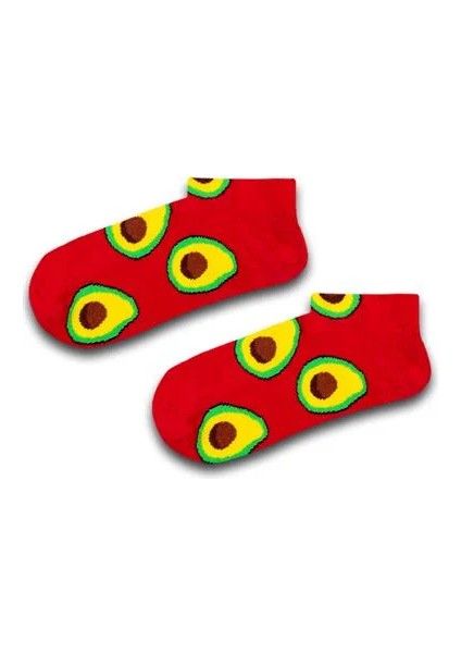 Kırmızı Avokado Renkli Unisex Çorap