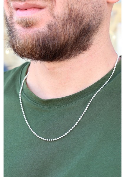 Toplu Model 925 Ayar Gümüş Erkek Zincir Kolye 201024451