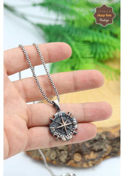 Pusula Model 925 Ayar Gümüş Erkek Zincir Kolye 201024456 modelleri