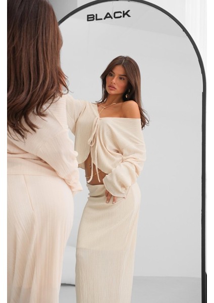 Ipeksi Düşük Bel Maxi Boy Etek