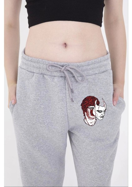 Ipeksi Lastikli Baskılı Eşofman Pantolon - Gri indirimleri