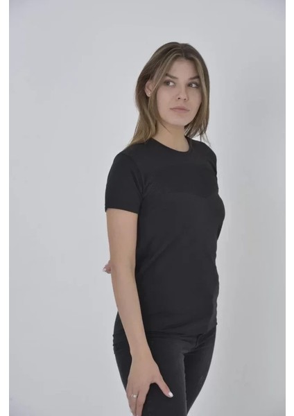 Ipeksi Gögüs Fileli Slim Fit T-Shirt - Siyah fiyatları