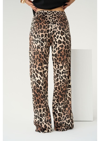 Ipeksi Lastikli Pantolon - Leopar