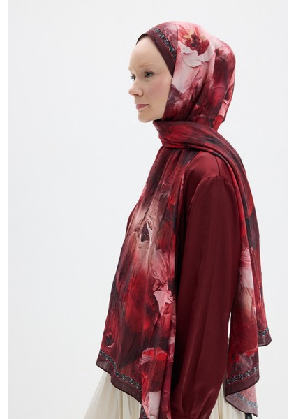 Sera Desen Kraş Şal - Bordo modelleri