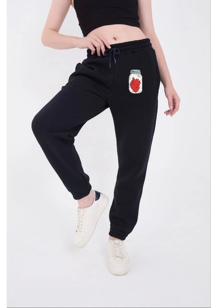 Ipeksi Üç Iplik Lastikli Baskılı Eşofman Pantolon - Lacivert indirimleri