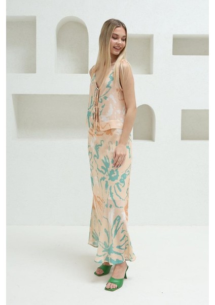 Ipeksi Bağcıklı Bluzlu Etek Takım - Pudra fırsatları