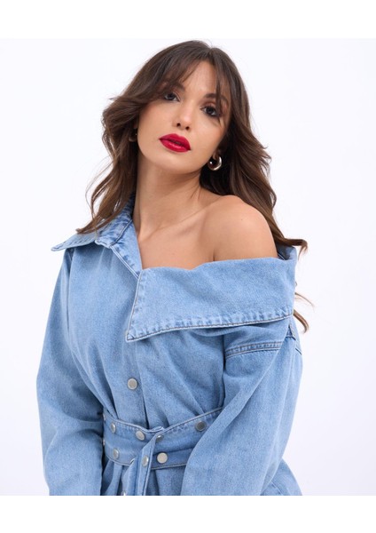 Ipeksi 7308 Kot Gömlek-Mavi