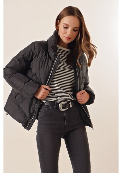 Ipeksi 5124 Siyah Dik Yaka Şişme Mont fırsatları