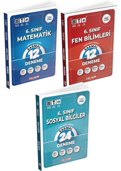 6, Sınıf Sarmal Deneme Mattematik+Fen Bilimleri- Sosyal Bilgiler 3 Lü Set