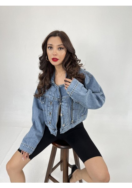 Ipeksi 6925 Kot Ceket-Mavi