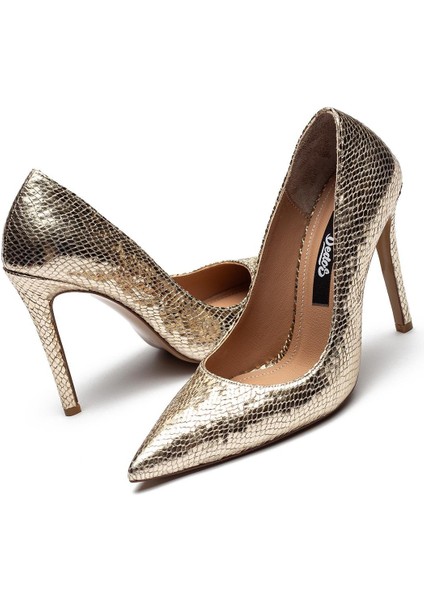 Kadın Topuklu Yılan Desen Abiye Ayakkabı fırsatları