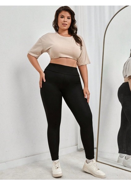 Ipeksi Kadın Yüksek Bel Dalgıç Spor Tayt