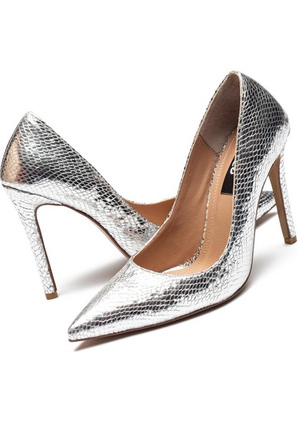 Kadın Topuklu Yılan Desen Abiye Ayakkabı fırsatları