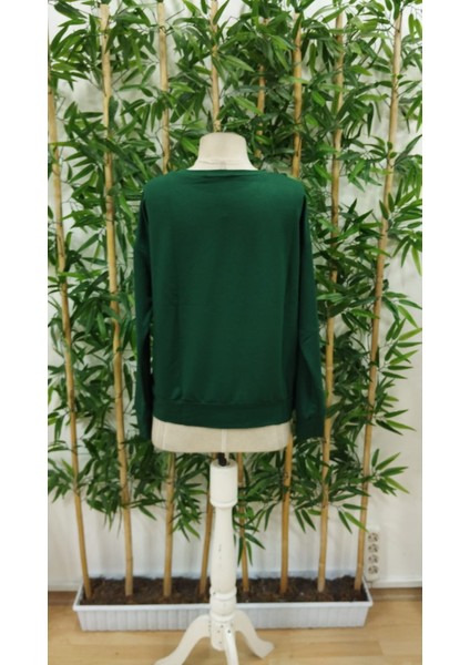 Ipeksi Kadın Uzun Kollu Bisiklet Yaka Desenli Viskon Iki Iplik Bluz indirimleri