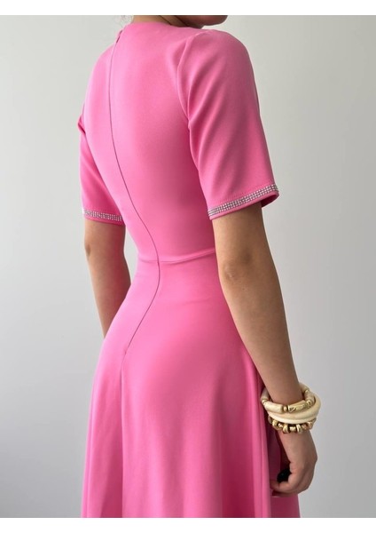 Ipeksi Wera Taşlı Fiyonk Detaylı Elbise