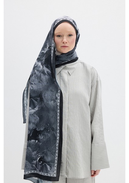 Sera Desen Kraş Şal - Siyah