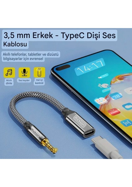 3.5mm To Type-C Ses Kablosu Analog Ses Jakı Kulaklık Ses Adaptörü Ce Lisanslı Orjinal Mp3 Çalar Dizüstü Bilgisayar Tablet fiyatları