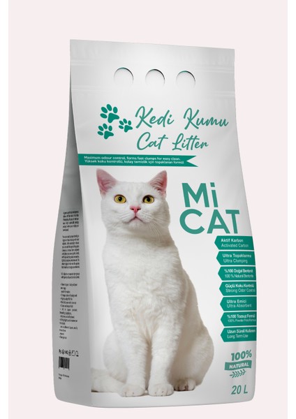 20 Litre Aktif Karbonlu Kokusuz Doğal Bentonit Kedi Kumu Süper Topaklanan ve Tozsuz fiyatları