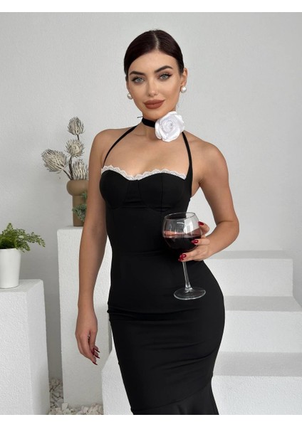 Ipeksi Monea Boyundan Bağlamalı Elbise