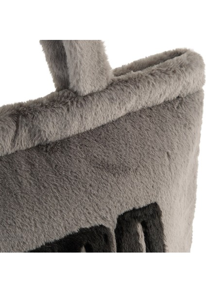 Up Faux Fur Shopper Gri Kadın Omuz Çantası modelleri