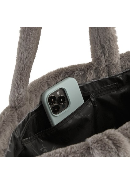 Up Faux Fur Shopper Gri Kadın Omuz Çantası fırsatları