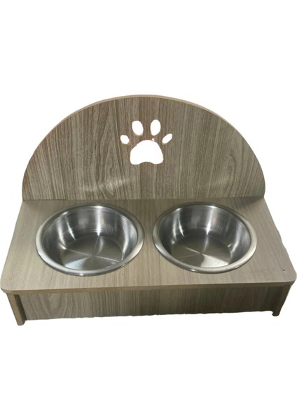 Ahşap Standlı 2'li Kedi Mama ve Su Kabı fiyatları