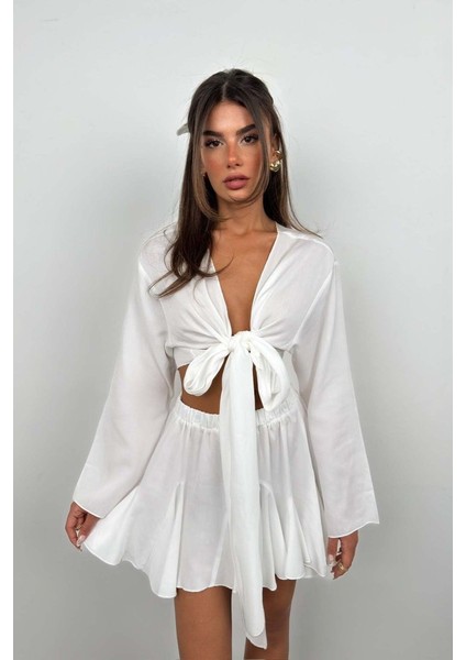 Ipeksi Kayık Yaka Uzun Kol Crop fiyatları