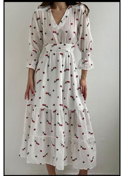 Ipeksi Kırmızı Gipeli Vual Elbise