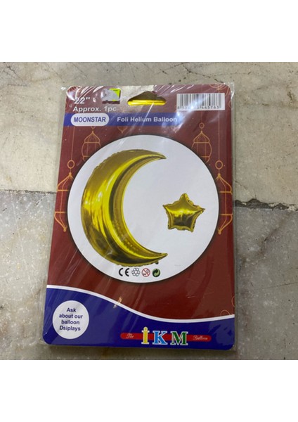 22'' 1pc Ay Yıldız Gold Helyum Balon