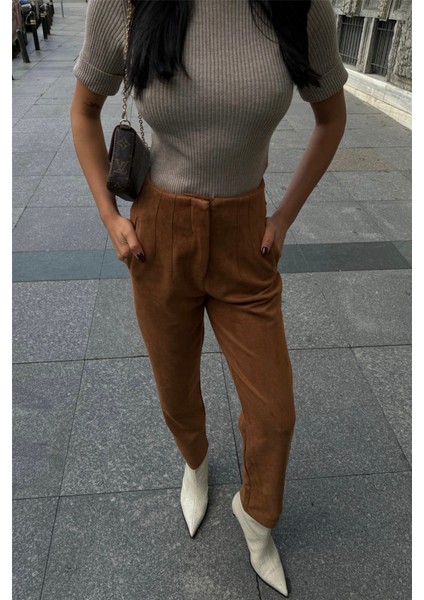 Ipeksi Süet Pantolon Pensli - Taba fiyatları