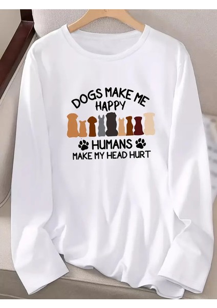 Ipeksi Kadın Uzun Kollu Bisiklet Yaka Köpek Resimli Viskon Bluz fiyatları