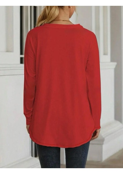 Ipeksi Kadın Uzun Kollu Yuvarlak Yaka Salaş Iki Iplik Bluz fiyatları