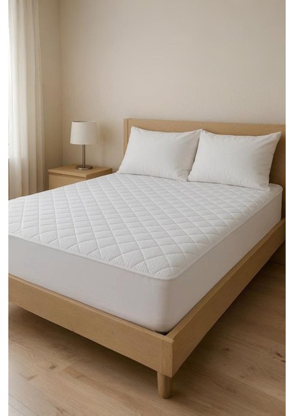 Yatak Alezi Pamuklu Kapitone Fitted Full Kenar Yatak Koruyucu Beyaz fırsatları