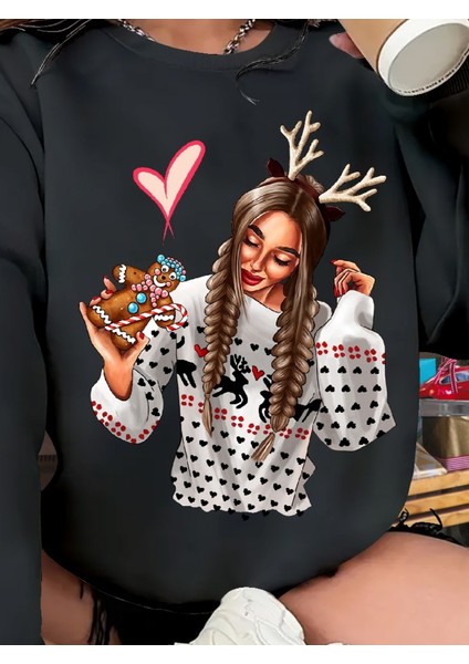 Ipeksi Kadın Yılbaşı Özel Uzun Kollu Bisiklet Yaka Desenli Viskon Iki Iplik Bluz fiyatları