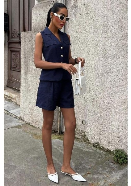 Ipeksi Yelek Şort Viscon Takım 10156-17 modelleri