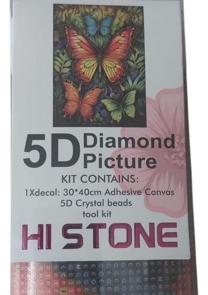 Boncuklu Goblen-5d 30X40-KELEBEK Diamond Picture