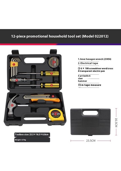 Ruide 12 Parça Taşınabilir Ev Onarım Alet Kutusu Seti Ev Acil Donanım Alet Seti (Yurt Dışından) fiyatları