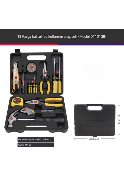 Ruide 13 Adet Ev Donanım Alet Kutusu Seti | Ev Onarımı Temel Araçlar | Taşınabilir Profesyonel Alet Seti (Yurt Dışından)