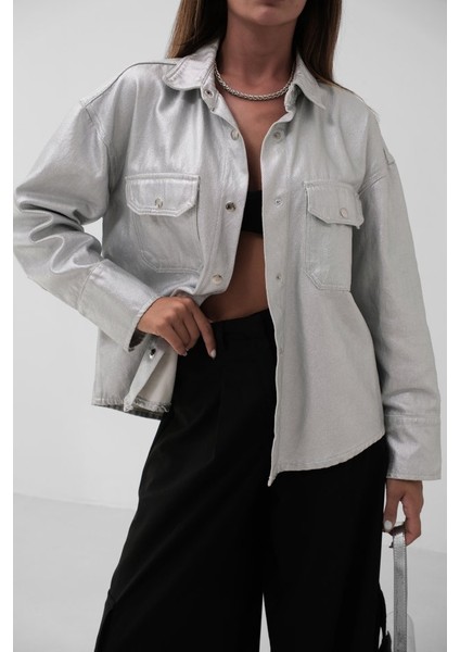 Ipeksi Metalik Denim Ceket modelleri