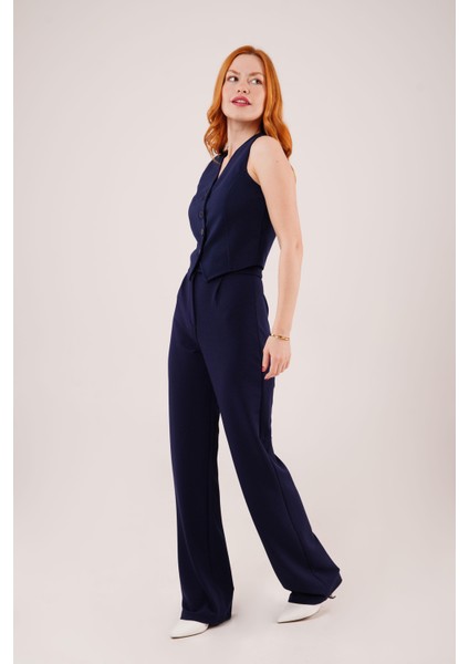 Ipeksi Cırt Kapama Detaylı Lacivert Pantolon indirimleri