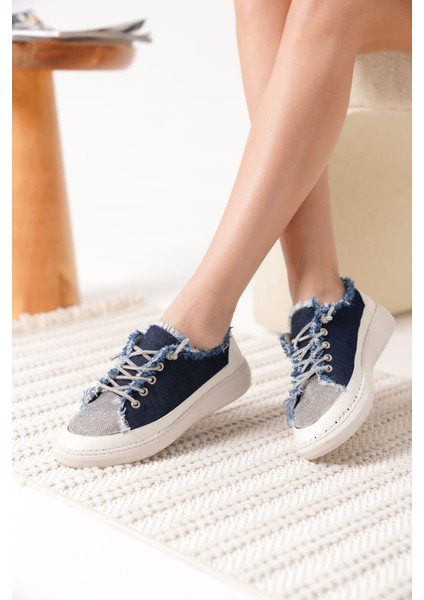 Ankle Premium Kot Laci Kadın Günlük Spor Ayakkabı