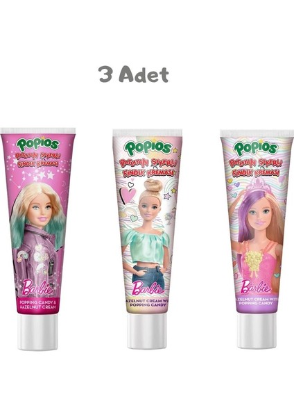 Popios Barbie Patlayan Şekerli Fındık Kreması 3 Adet