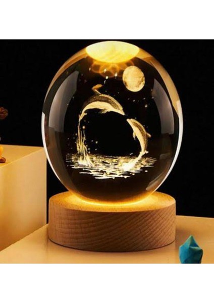 Ahşap Altlıklı Işıklı Cam Küre Güneş Sistemi Temalı, Işıklı Güneş Sistemi Küre, Dekoratif Aydınlatma modelleri