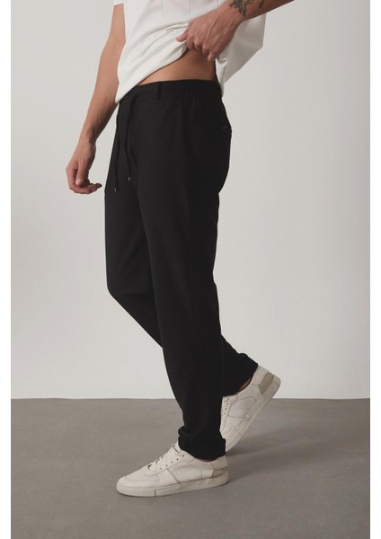 Durry Slim Fit Çizgi Desenli Beli Lastikli Erkek Jogger Pantolon modelleri