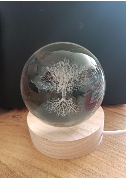 Ahşap Altlıklı Işıklı Cam Küre Güneş Sistemi Temalı, Işıklı Güneş Sistemi Küre, Dekoratif Aydınlatma modelleri