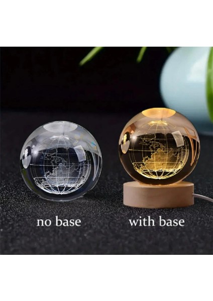 Ahşap Altlıklı Işıklı Cam Küre Güneş Sistemi Temalı, Işıklı Güneş Sistemi Küre, Dekoratif Aydınlatma