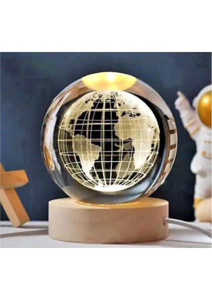 Ahşap Altlıklı Işıklı Cam Küre Güneş Sistemi Temalı, Işıklı Güneş Sistemi Küre, Dekoratif Aydınlatma fiyatları