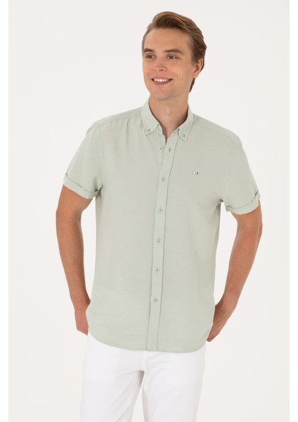 Erkek Su Yeşili Gömlek Kısa Kollu 50306328-VR048 modelleri